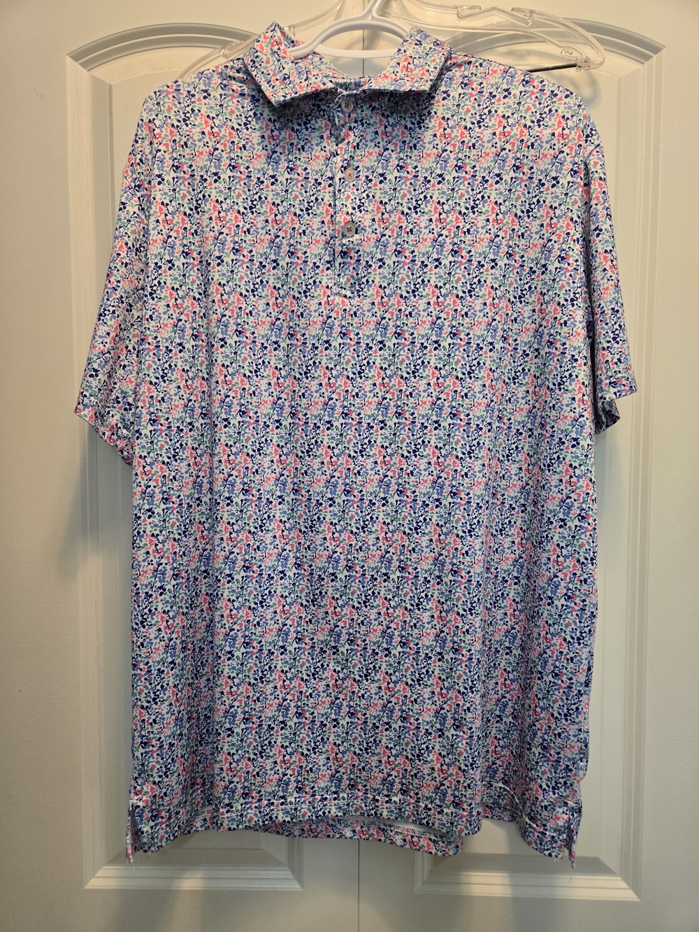 Taylorbyrd Men's Floral Print Short-Sleeve Polo - Pink & Blue